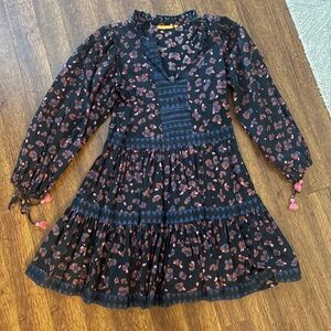 Oliphant Black and Pink Floral Dress